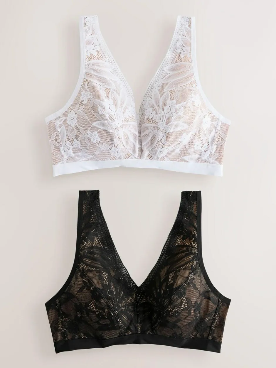 Next Black/White Total Support Non Pad Wire Ultimate Comfort Bras 2 Pack Best
