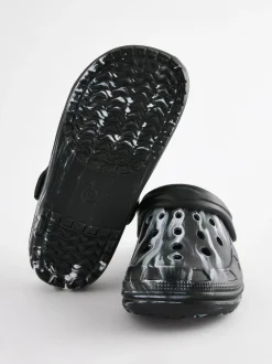 Next Warm Lined Slipper Clogs Black/White