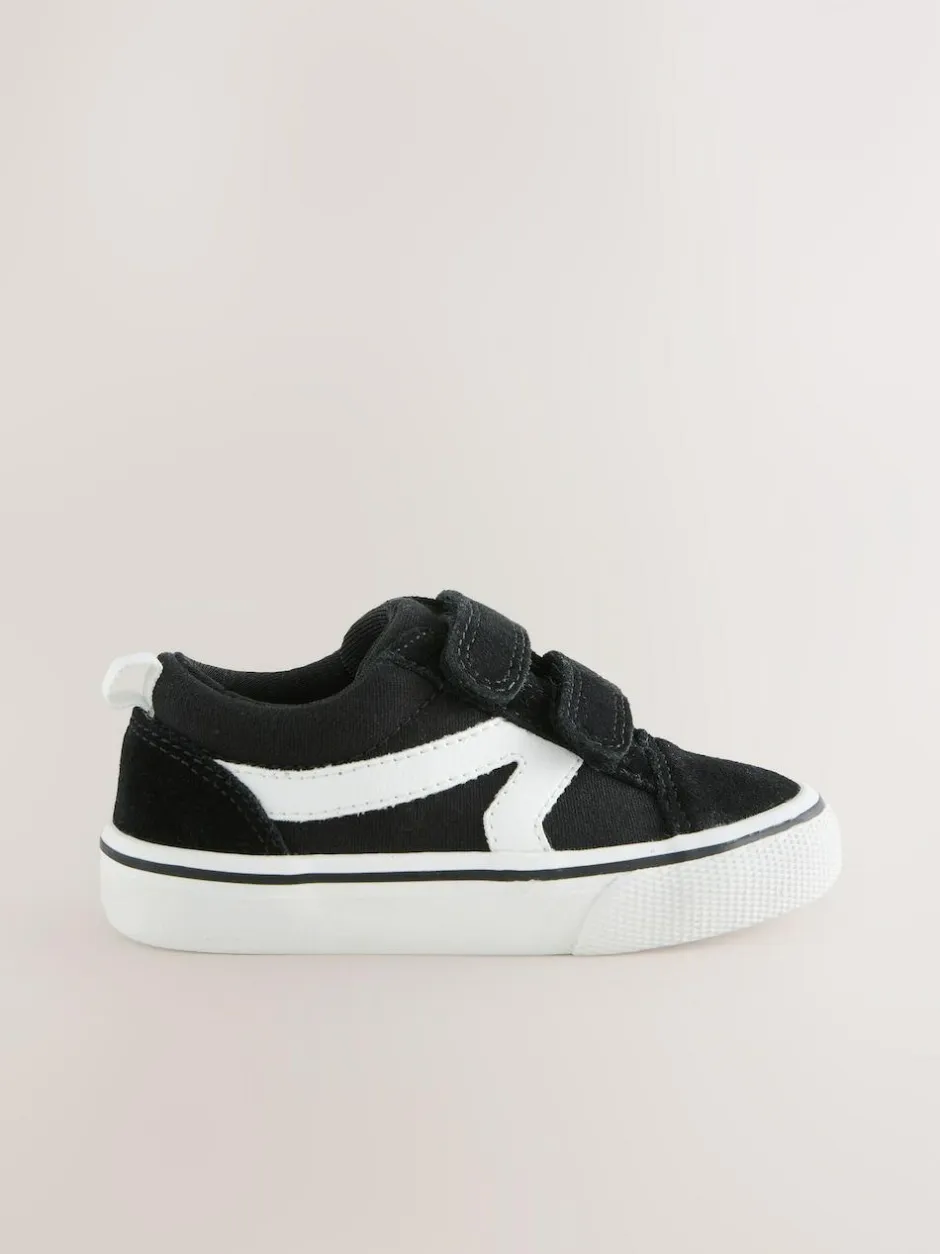Next Wide Fit (G) Touch Fastening Skate Trainers Black/White Outlet
