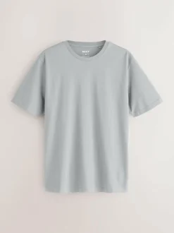 Next Black/White/Grey/Slate Grey/Stone/Brown Regular Fit Essential Cotton T-Shirts 6 Pack Clearance