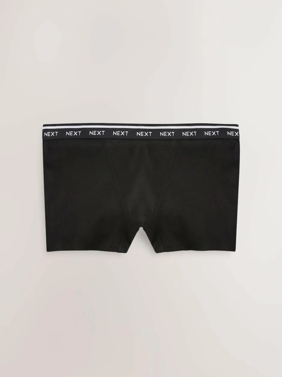 Next Boyshort Cotton Logo Knickers 4 Pack Black/White/Nude Sale
