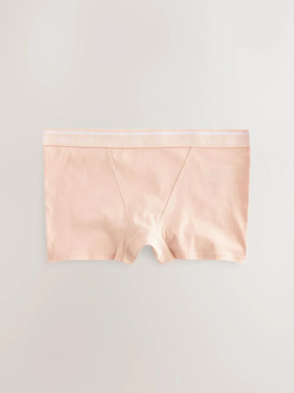 Next Boyshort Cotton Logo Knickers 4 Pack Black/White/Nude Sale