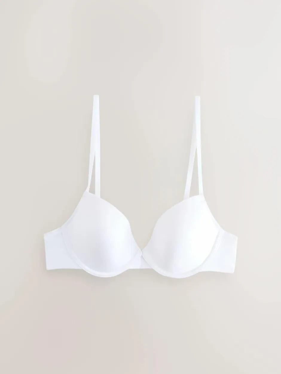 Next Black/White/Nude Pad Plunge A-E Ultimate Comfort Smoothing T-Shirt Bras 3 Pack New