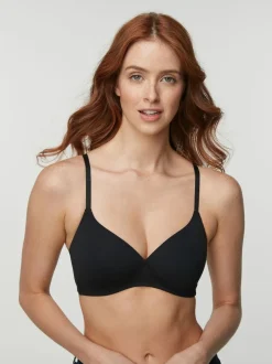 Next Pad Non Wire Cotton Blend Ultimate Comfort Bras 3 Pack Black/White/Pastel Rose Nude Outlet