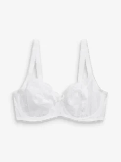 Next Black/White/Praline Nude Non Pad Balcony DD+ Lace Bras 3 Pack Clearance