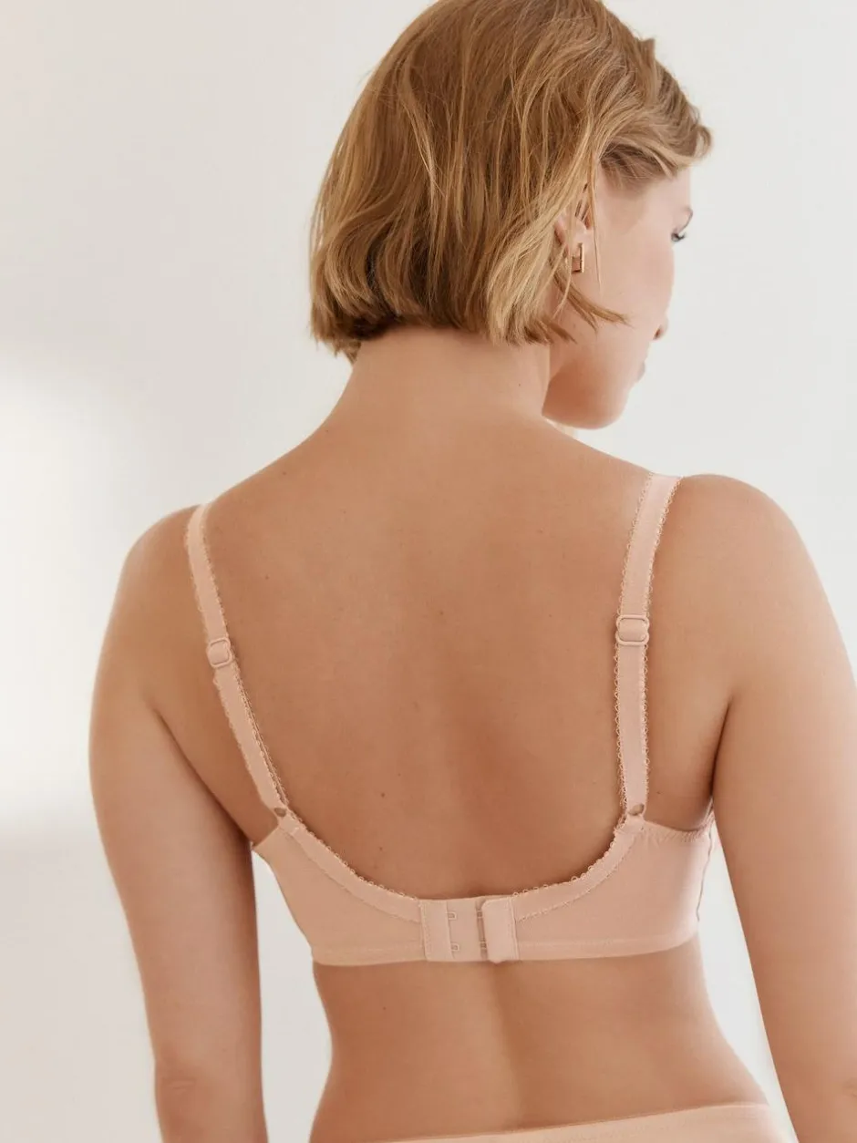 Next Black/White/Praline Nude Non Pad Balcony DD+ Lace Bras 3 Pack Clearance