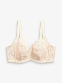 Next Black/White/Praline Nude Non Pad Balcony DD+ Lace Bras 3 Pack Clearance