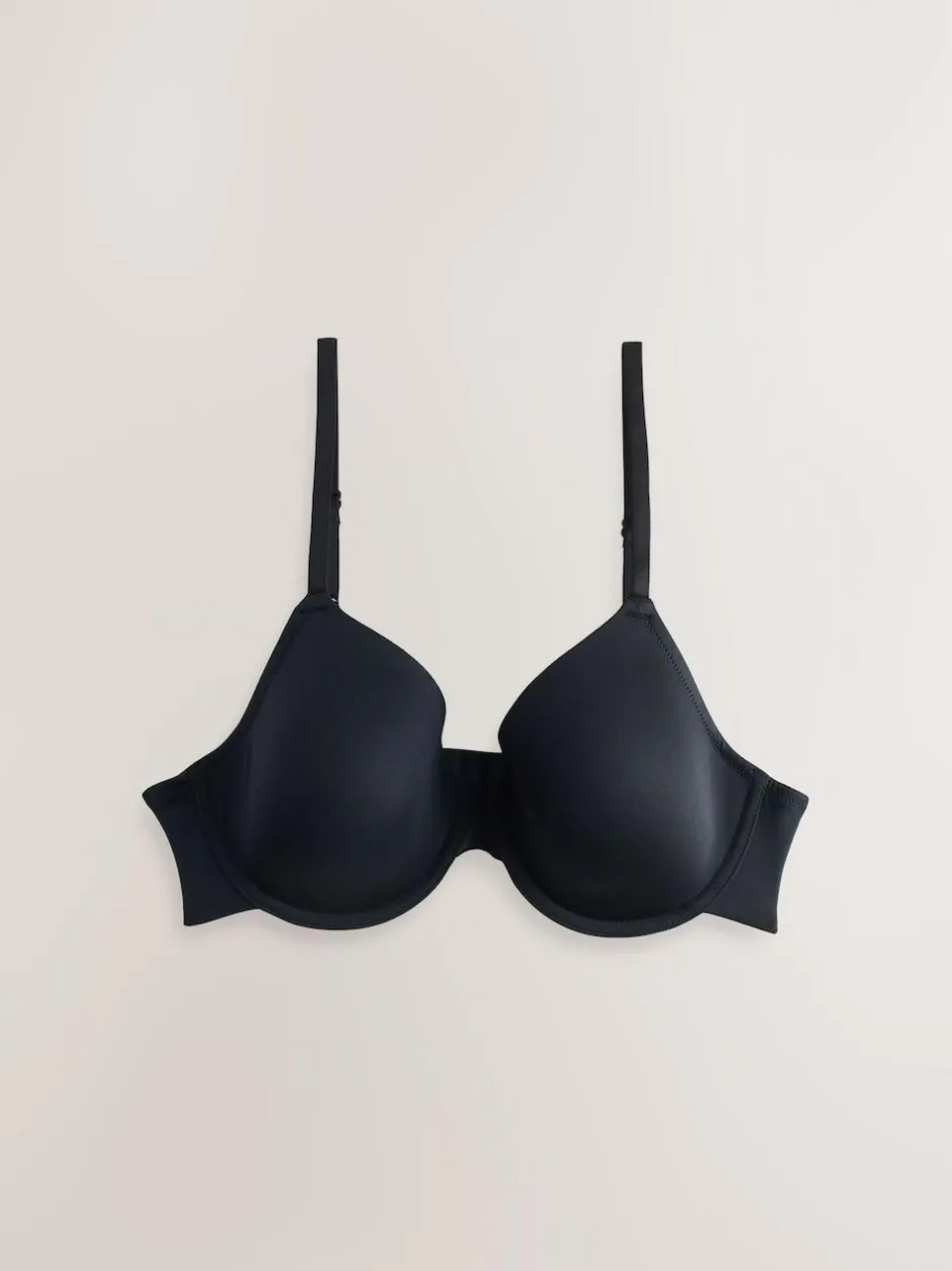 Next Black/White/Praline Nude Pad Full Cup A-E Ultimate Comfort Smoothing T-Shirt Bras 3 Pack Clearance