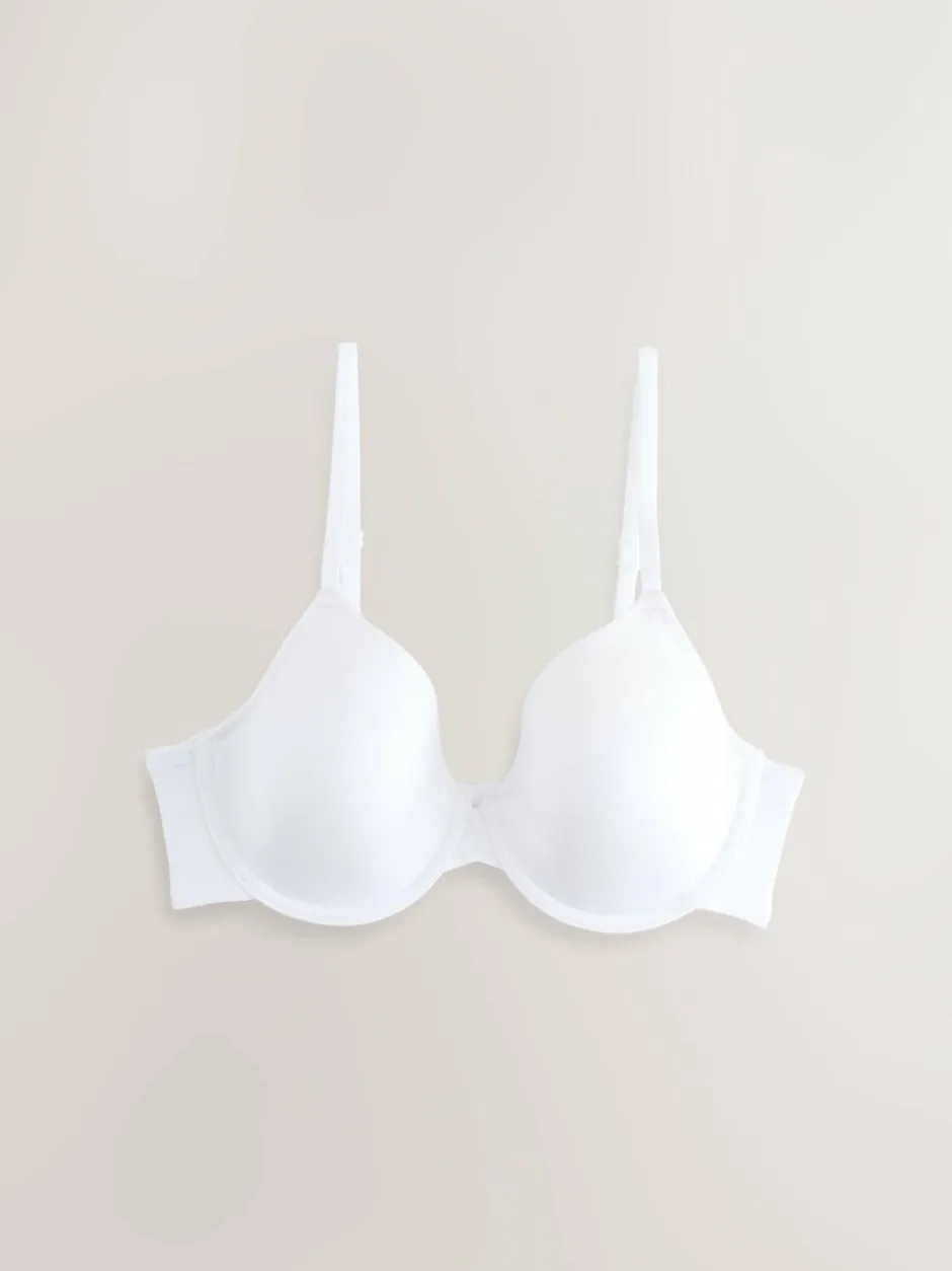 Next Black/White/Praline Nude Pad Full Cup A-E Ultimate Comfort Smoothing T-Shirt Bras 3 Pack Clearance