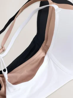 Next Black/White/Praline Nude Pad Full Cup A-E Ultimate Comfort Smoothing T-Shirt Bras 3 Pack Clearance