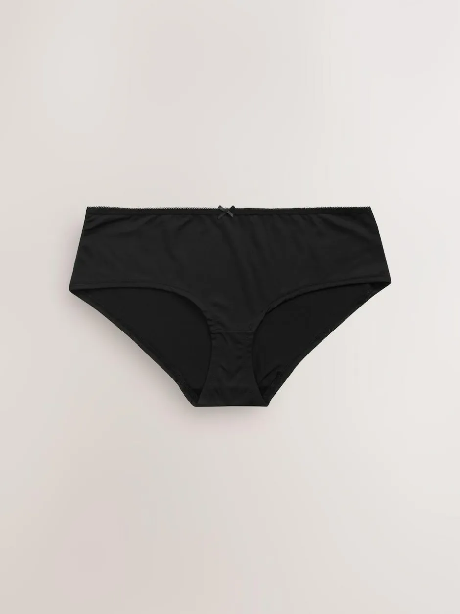 Next Short Microfibre Knickers 7 Pack Black/White/Praline Nude Hot