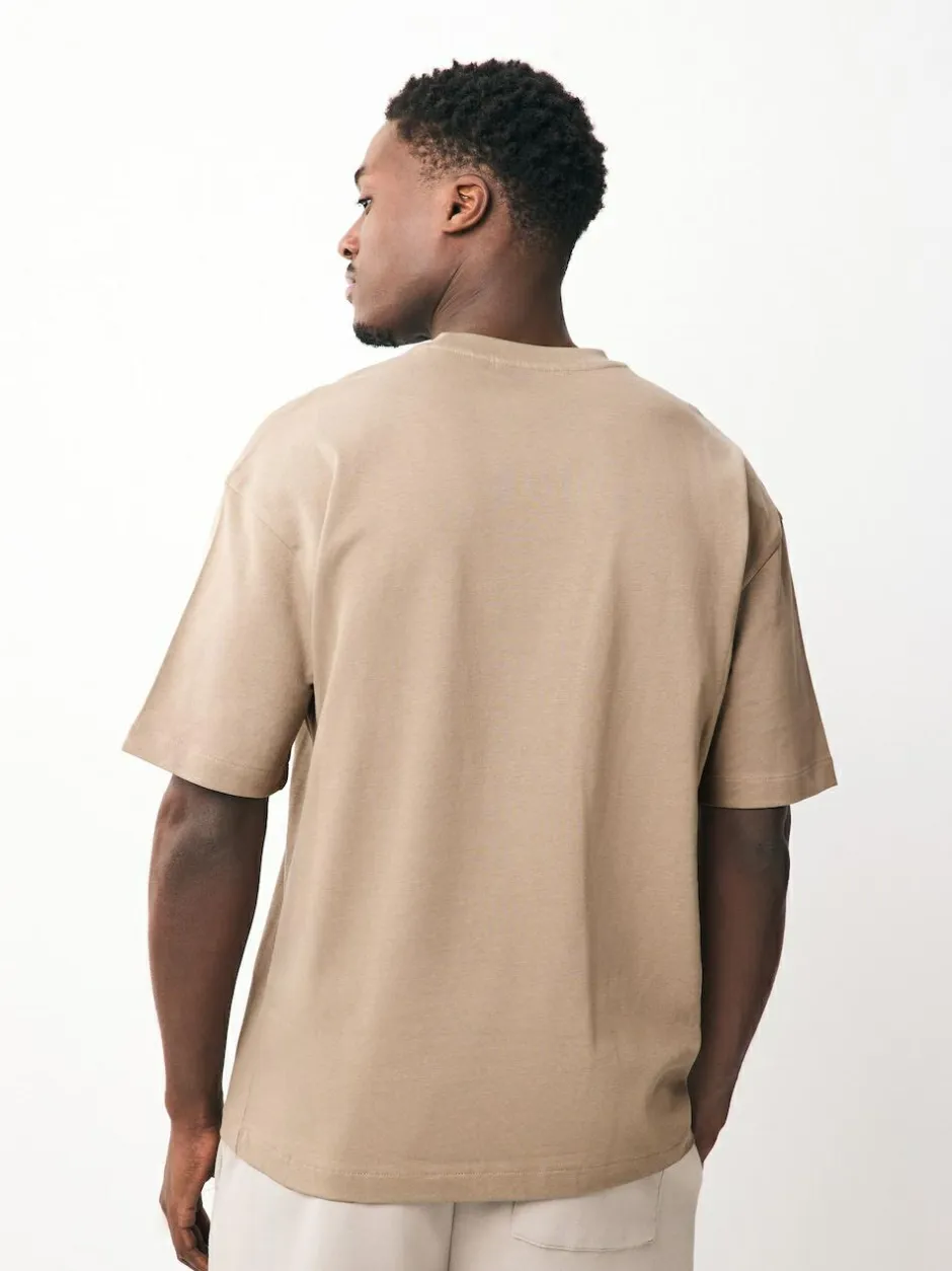 Next Relaxed Fit Heavyweight T-Shirts 5 Pack Black/White/Stone/Navy/Grey Sale