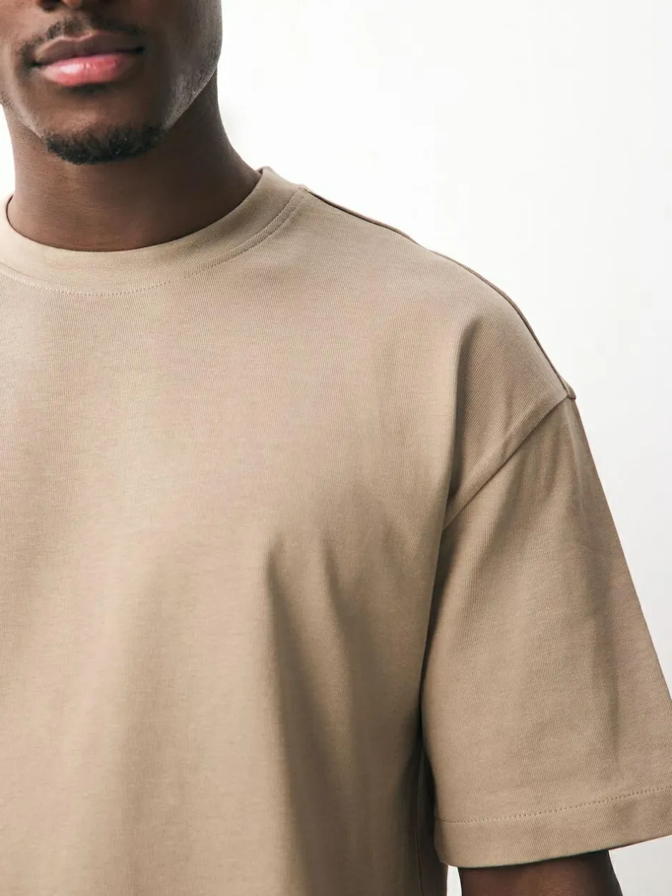 Next Relaxed Fit Heavyweight T-Shirts 5 Pack Black/White/Stone/Navy/Grey Sale