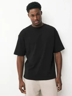 Next Relaxed Fit Heavyweight T-Shirts 5 Pack Black/White/Stone/Navy/Grey Sale