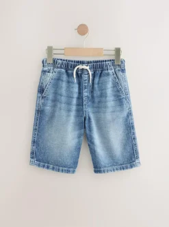 Next Bermuda Pull On Denim Shorts 2 Pack (3-16yrs) Bleach/Mid Blue Best