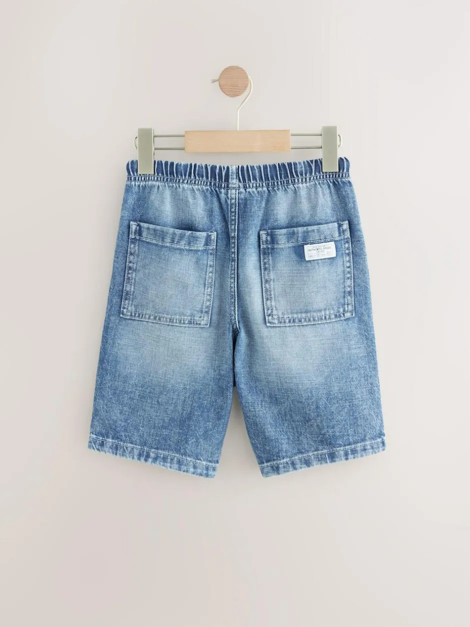 Next Bermuda Pull On Denim Shorts 2 Pack (3-16yrs) Bleach/Mid Blue Best