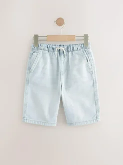Next Bermuda Pull On Denim Shorts 2 Pack (3-16yrs) Bleach/Mid Blue Best