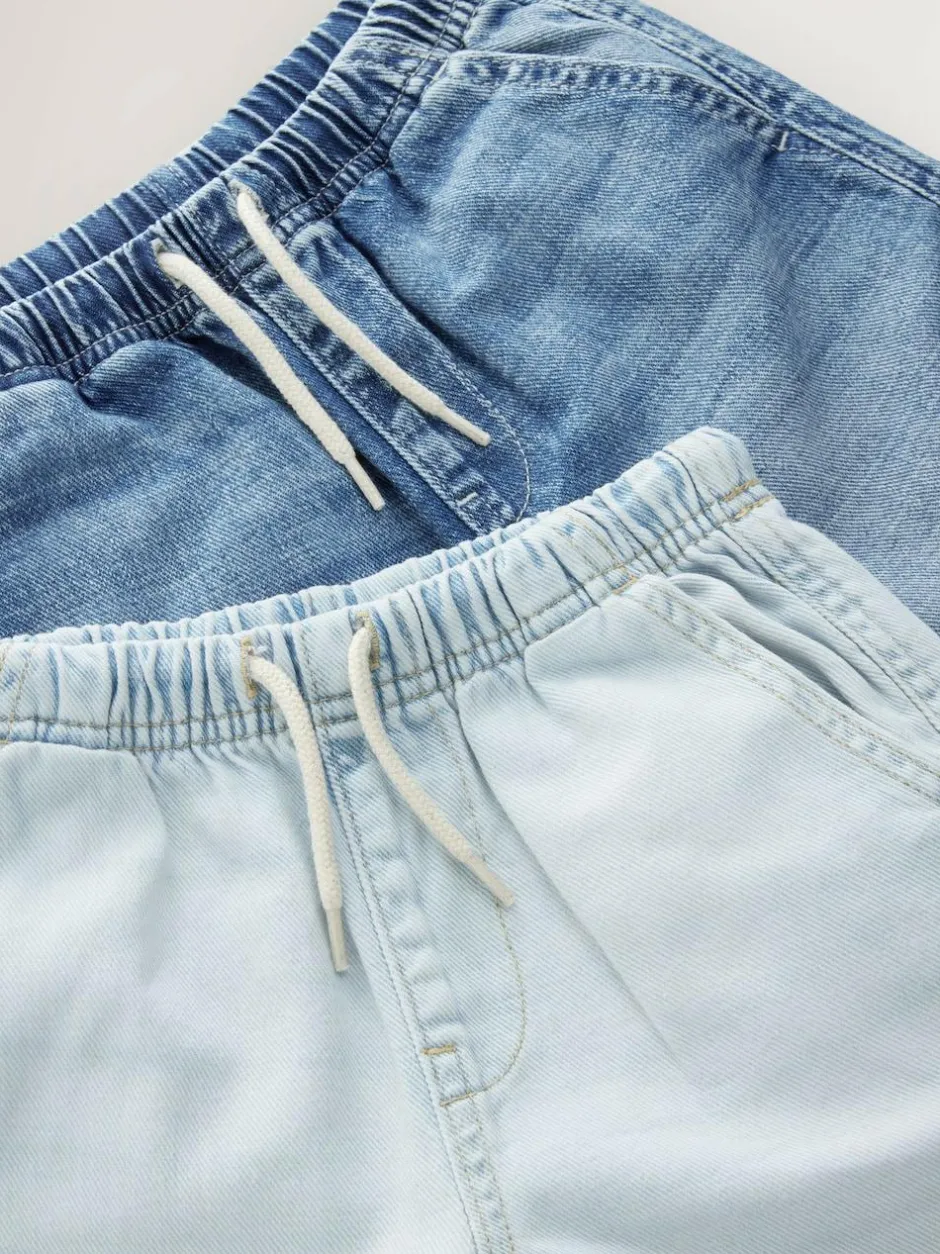 Next Bermuda Pull On Denim Shorts 2 Pack (3-16yrs) Bleach/Mid Blue Best