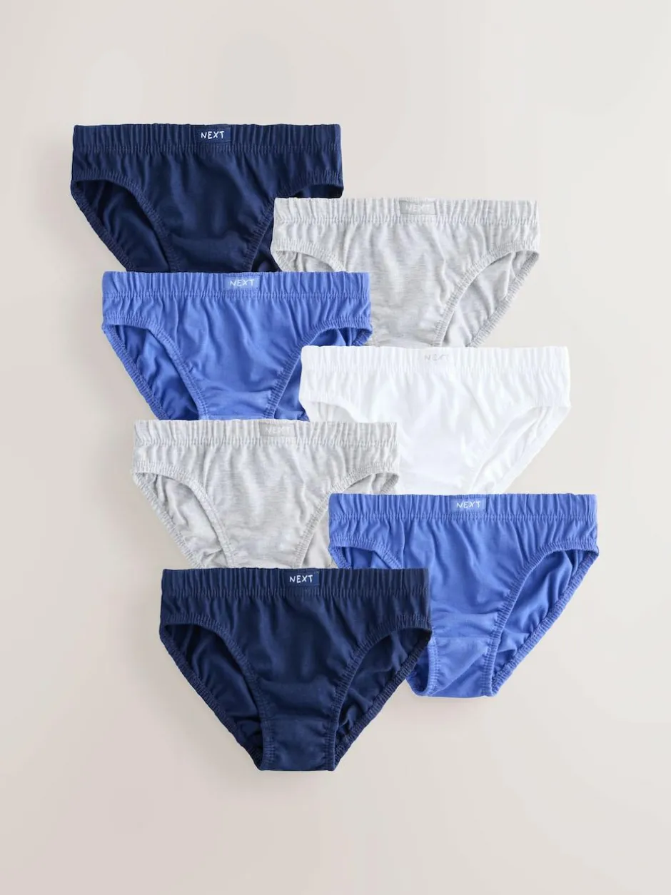 Next 100% Cotton Briefs 7 Pack (1.5-16yrs) Blue Sale