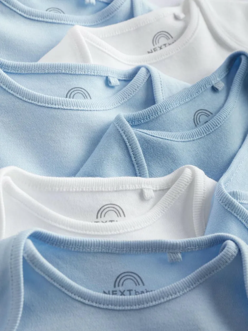 Next Blue 10 Pack Plain Baby Bodysuits