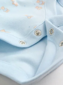 Next Blue 5 Pack Short Sleeve Baby Bear Bodysuit