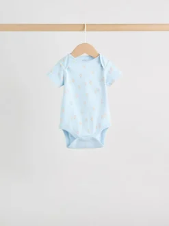 Next Blue 5 Pack Short Sleeve Baby Bear Bodysuit