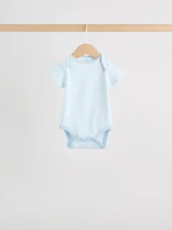 Next Blue 5 Pack Short Sleeve Baby Bear Bodysuit