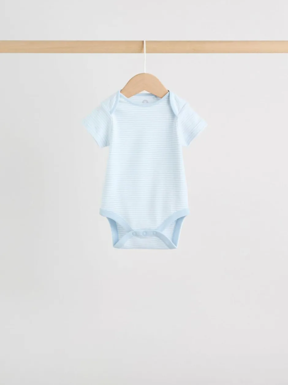 Next Blue 5 Pack Short Sleeve Baby Bear Bodysuit