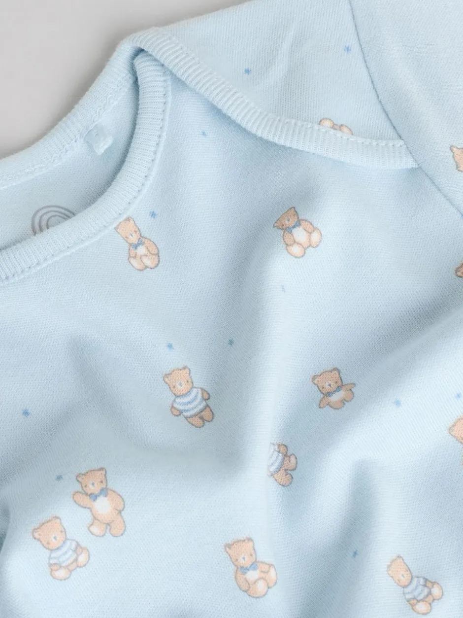 Next Blue 7 Pack Short Sleeve Baby Bear Bodysuit Clearance
