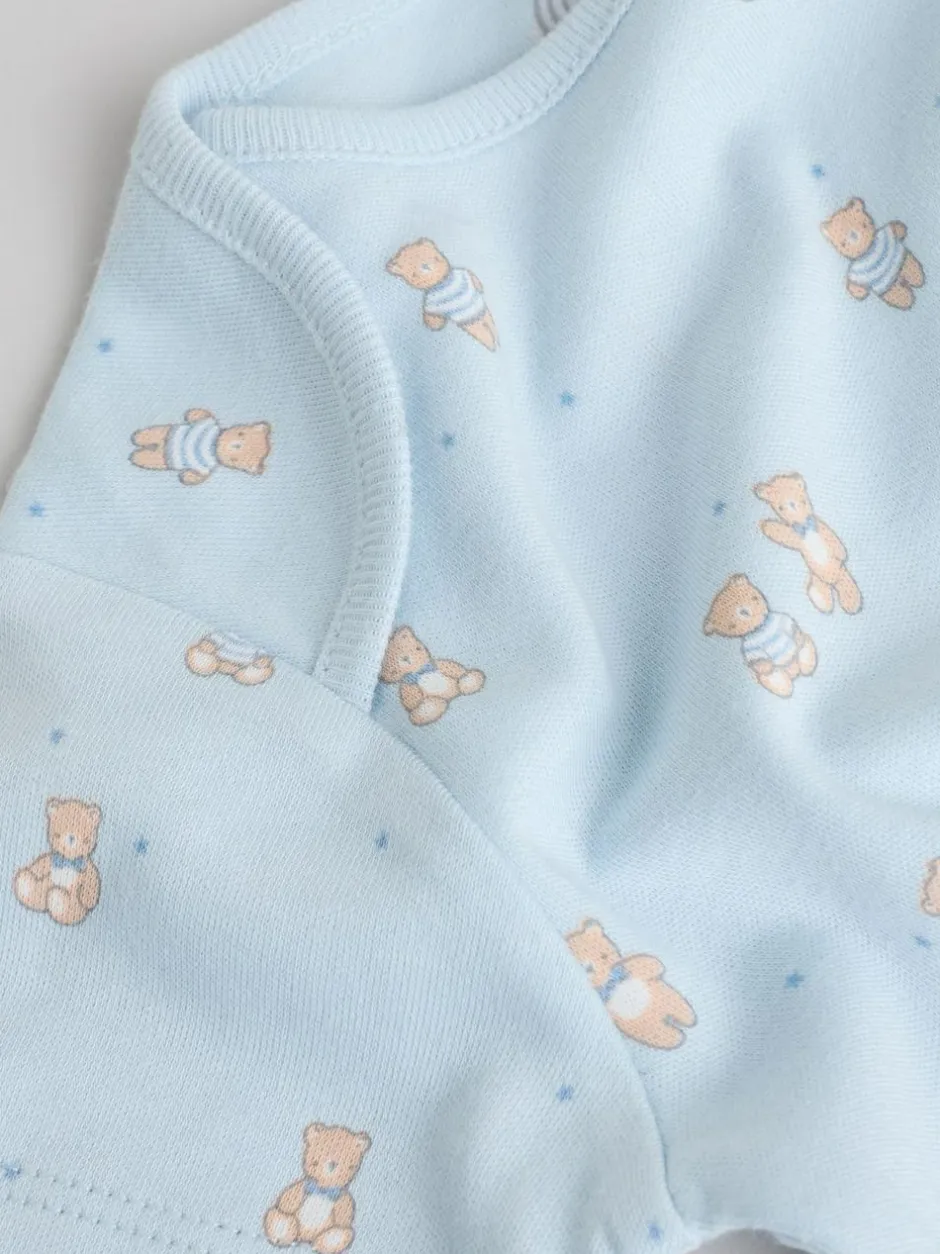 Next Blue 7 Pack Short Sleeve Baby Bear Bodysuit Clearance