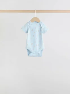 Next Blue 7 Pack Short Sleeve Baby Bear Bodysuit Clearance