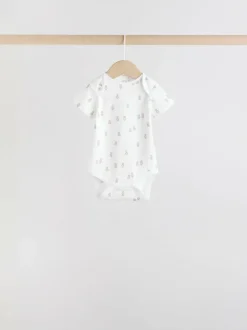 Next Blue 7 Pack Short Sleeve Baby Bear Bodysuit Clearance