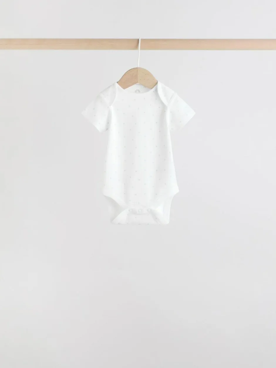 Next Blue 7 Pack Short Sleeve Baby Bear Bodysuit Clearance