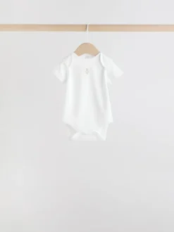 Next Blue 7 Pack Short Sleeve Baby Bear Bodysuit Clearance