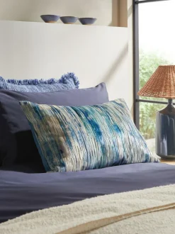 Next 40 x 59cm Haze Velvet Stripe Cushion Blue Online