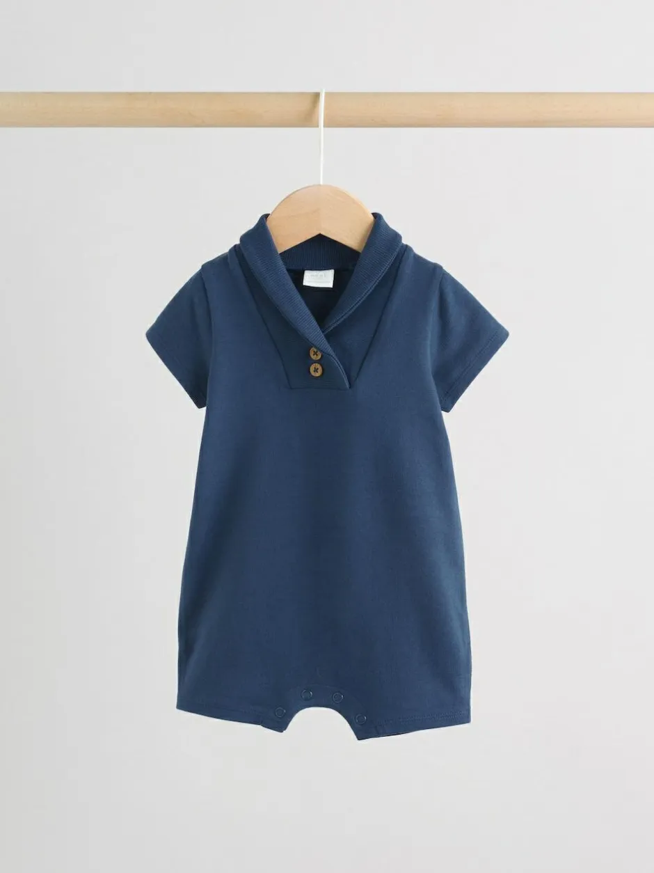 Next Baby Jersey Rompers 2 Pack Blue and White Striped Clearance