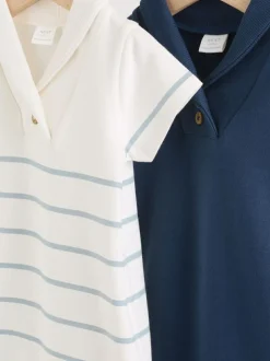 Next Baby Jersey Rompers 2 Pack Blue and White Striped Clearance