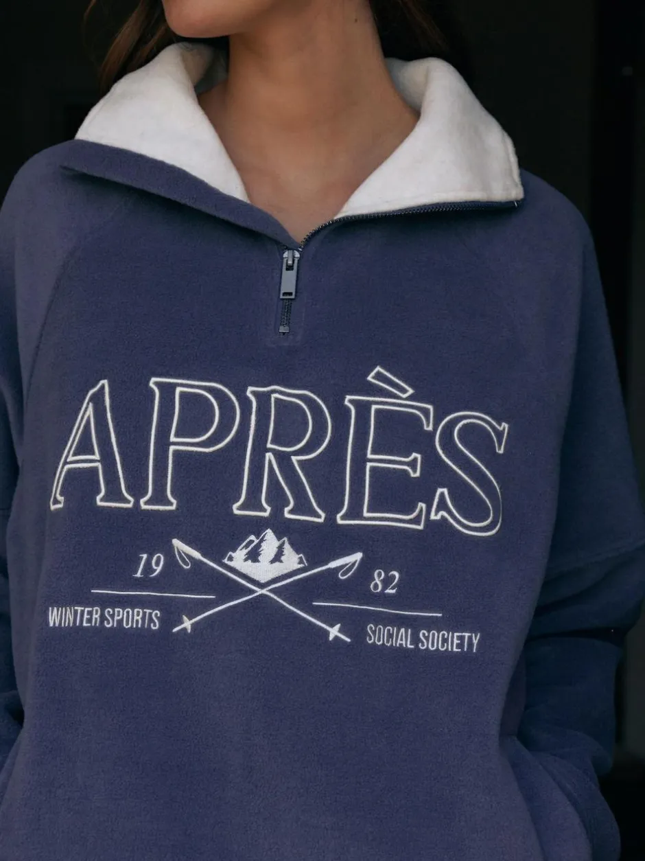 Next Half Zip Fleece Jumper Blue Apres Hot