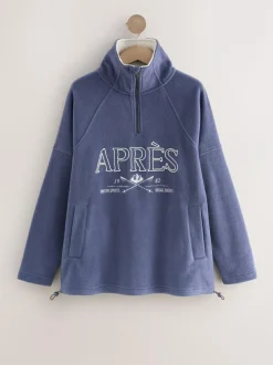 Next Half Zip Fleece Jumper Blue Apres Hot