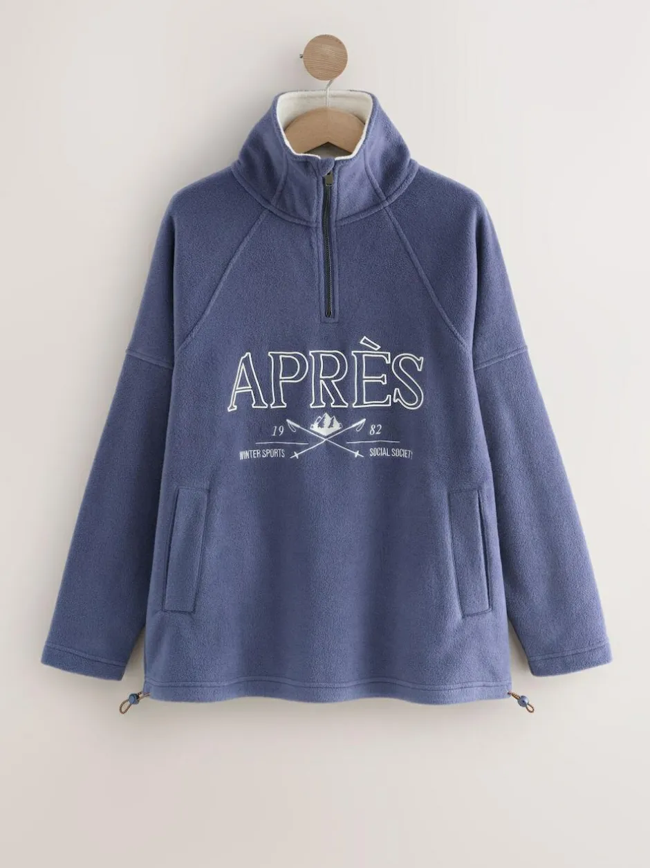 Next Half Zip Fleece Jumper Blue Apres Hot