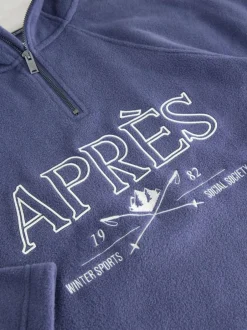 Next Half Zip Fleece Jumper Blue Apres Hot