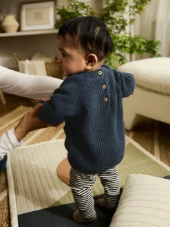 Next Baby Knitted Jumper and Leggings Set (0mths-2yrs) Blue New