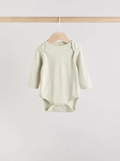 Next Blue Baby Long Sleeve Bodysuits 5 Pack Clearance