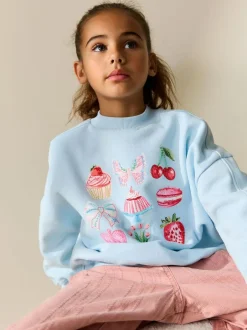 Next Sweatshirt (3-16yrs) Blue Beaded Cake New