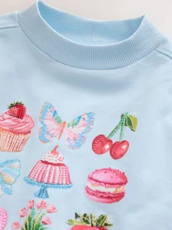 Next Sweatshirt (3-16yrs) Blue Beaded Cake New