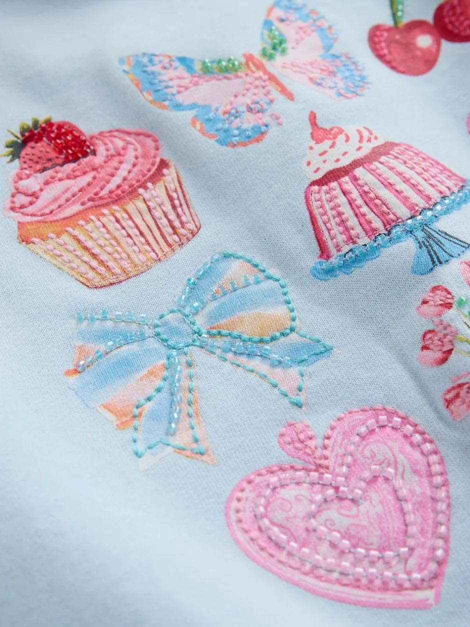 Next Sweatshirt (3-16yrs) Blue Beaded Cake New