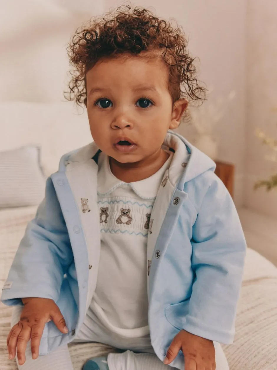 Next Baby Jersey Jacket, Bodysuit and Leggings 3 Piece Set (0mths-2yrs) Blue Bear Outlet