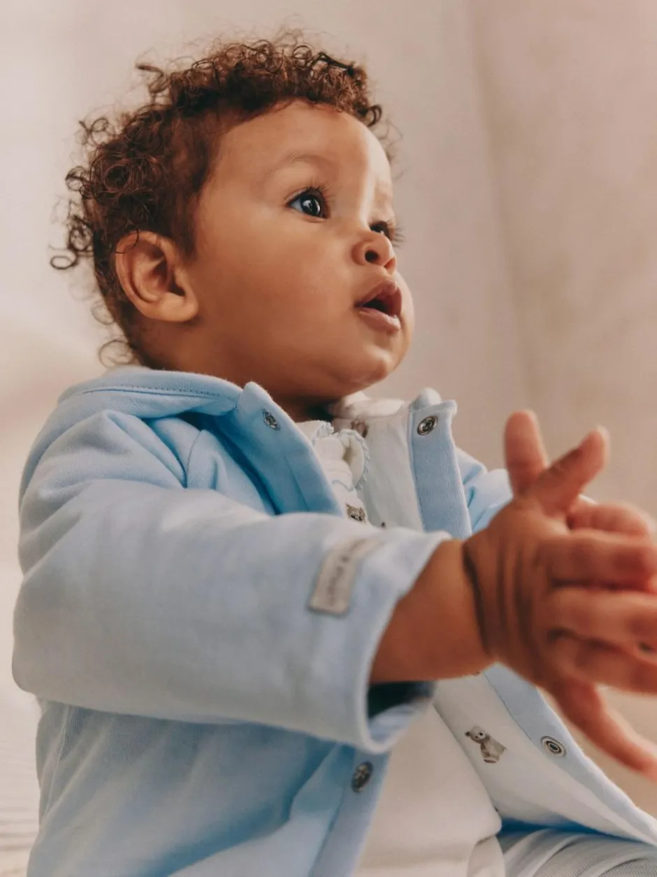Next Baby Jersey Jacket, Bodysuit and Leggings 3 Piece Set (0mths-2yrs) Blue Bear Outlet