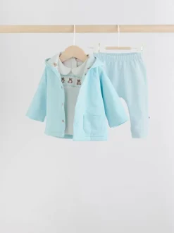Next Baby Jersey Jacket, Bodysuit and Leggings 3 Piece Set (0mths-2yrs) Blue Bear Outlet