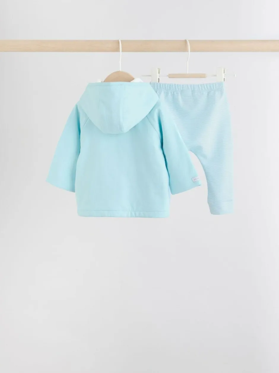Next Baby Jersey Jacket, Bodysuit and Leggings 3 Piece Set (0mths-2yrs) Blue Bear Outlet